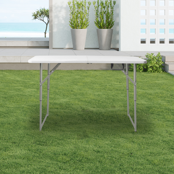 4ft Foldable Lift Patio Plastic Table White