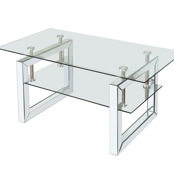 W 39.4" X D 19.7 " X H 17.7" Transparent tempered glass coffee table, coffee table