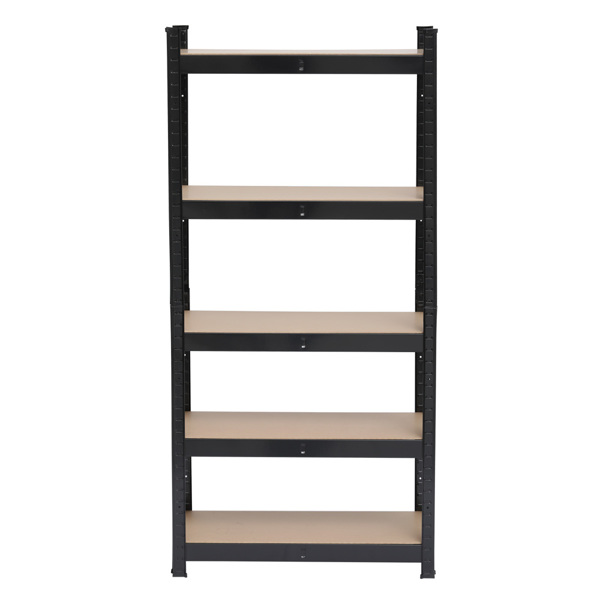 45 x 90 x 180cm 5 Tiers Powder Coated Storage Rack Black