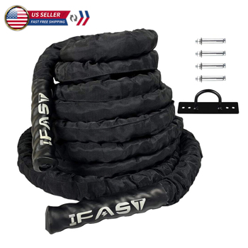 1.5\\'\\' 30FT Protective Battle Rope Durable Sleeve Cover 100% Poly Heavy Strength