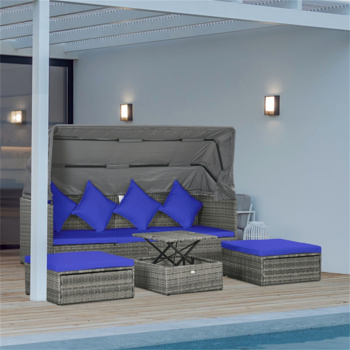 4 Piece Outdoor <b style=\\'color:red\\'>Rattan</b> <b style=\\'color:red\\'>Sofa</b> Set