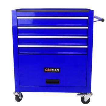 4 DRAWERS MULTIFUNCTIONAL TOOL CART WITH WHEELS-BLUE