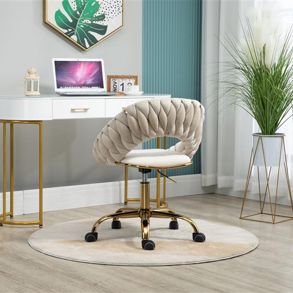 Computer Chair Office Chair Adjustable Swivel Chair Fabric Seat Home Study Chair