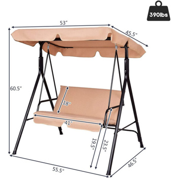 2-Seat Patio Swing Chair with awning