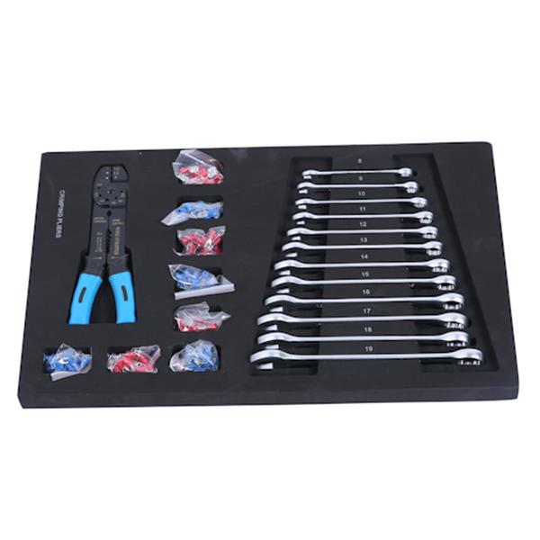 4 Drawers Tool Cabinet with Tool Sets-BLACK