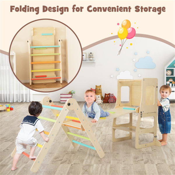 Wooden Children Climbing Toy Connected Table and Chair Set