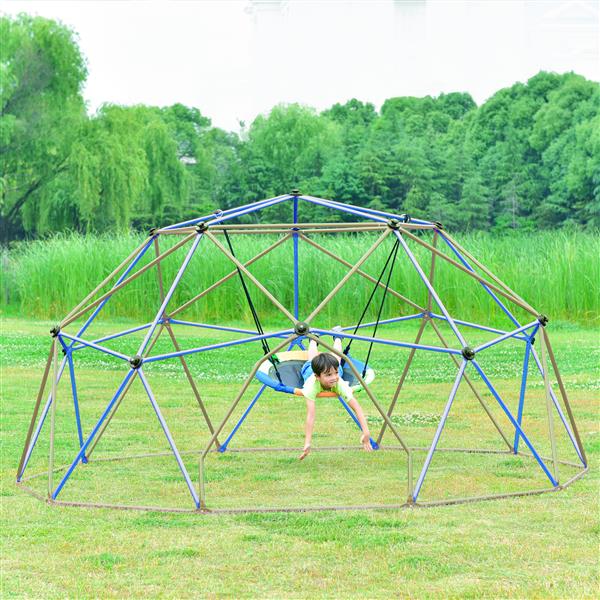 Kids Climbing Dome Tower - 12 ft Jungle Gym Geometric Playground Dome Climber Monkey Bars Play Center, Rust & UV Resistant Steel Supporting 1000 LBS