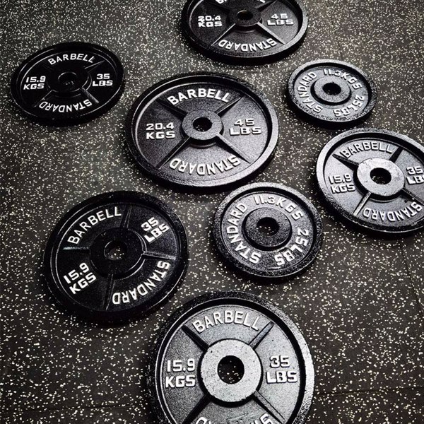 1 PCS 45 Lbs 2 inch Barbell Olympic Cast Iron Weight Plates Workout Fitness Gym