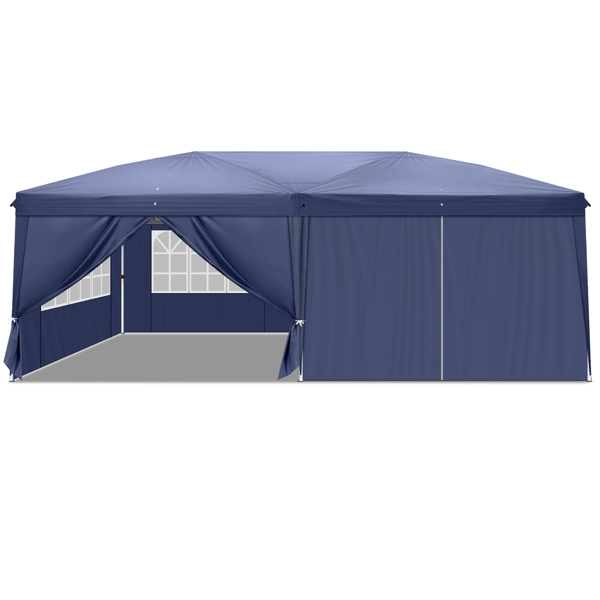 3 x 6m Four Windows Practical Waterproof Folding Tent Blue