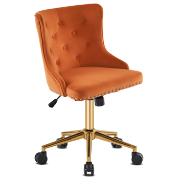 Lift wheel five-star foot back pull point flannelette burning orange gold feet indoor leisure chair simple Nordic style