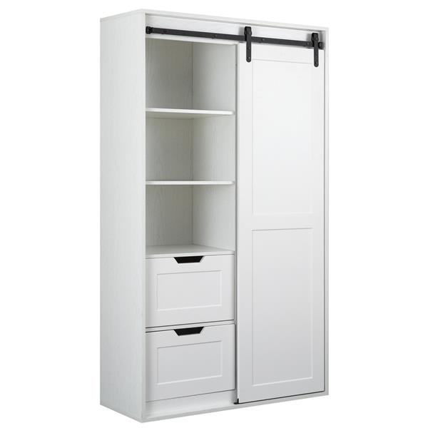 71-inch closets,large closets laundry cabinets,Plastic suction process,farm slide barndoors,save open space,brand hardware,silent slide,can be used for the bedroom,cloakroom,livingRoom,color:white