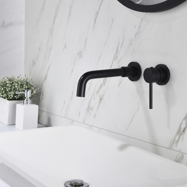 Single Lever Handle Wall Mounted Bathroom Faucet