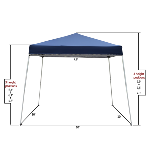 3 x 3M Portable Home Use Waterproof Folding Tent Blue