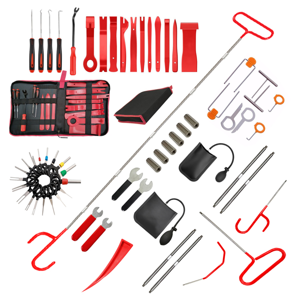 63 decorative removal tools, automatic push pin bumper fixing clamp kit Fastener terminal removal kit Sticky cable clamp skid kit Auto panel radio removal automatic clamp