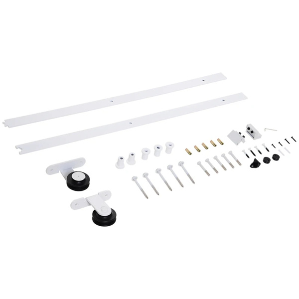 6' Sliding Door Mounting Kit Rustic Interior Sliding Barn Door Mounting Hardware Kit White