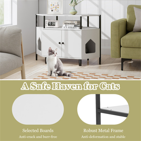 White litter box, polygonal cat house, cat furniture, living room cabinet