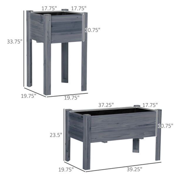 Wooden Planter、Flower shelf,Wood Planter Box-Gray