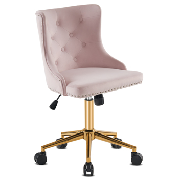 Lift wheel five-star foot back pull point flannelette light pink gold feet indoor leisure chair simple Nordic style