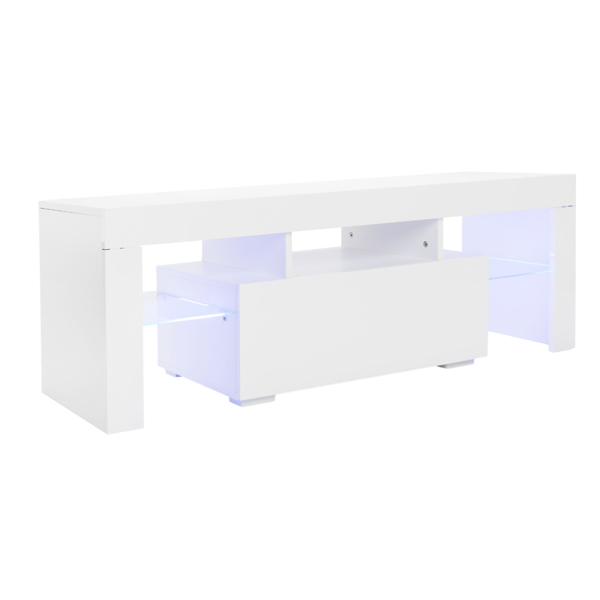 Elegant Household Decoration LED TV Cabinet with Single Drawer White