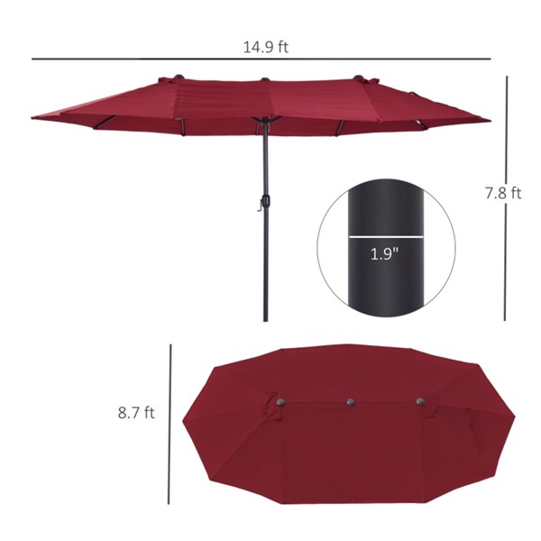 Outdoor beach umbrella/Double-Sided Market Umbrella  ( Amazon Shipping)（Prohibited by WalMart）