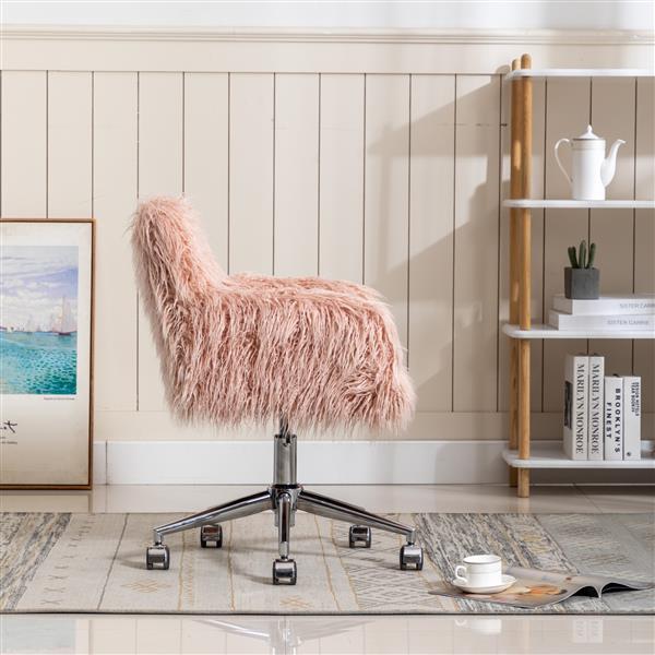 Modern Faux fur home  office chair, fluffy chair for girls, makeup vanity Chair