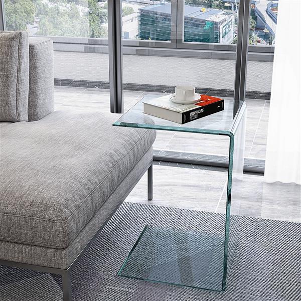 Whole Tempered Glass Coffee Table Clear End Table Transparent  Side Table for Room