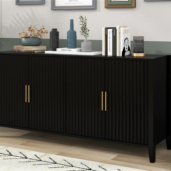 Accent Storage Cabinet Sideboard Wooden Cabinet with Metal Handles for Hallway, Entryway, Living Room