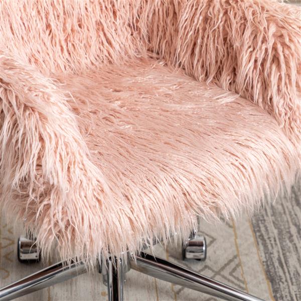 Modern Faux fur home  office chair, fluffy chair for girls, makeup vanity Chair