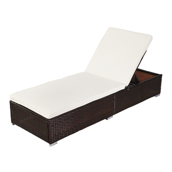 Oshion Outdoor Leisure Rattan Furniture Pool Bed / Chaise (Single Sheet)-Brown