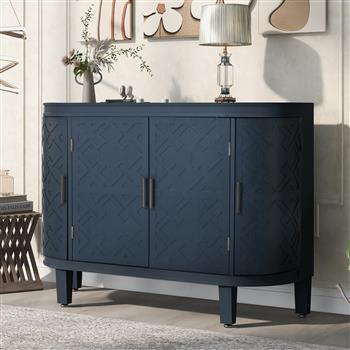 Accent Storage Cabinet Sideboard Wooden Cabinet with Antique Pattern Doors for Hallway, Entryway, Living Room