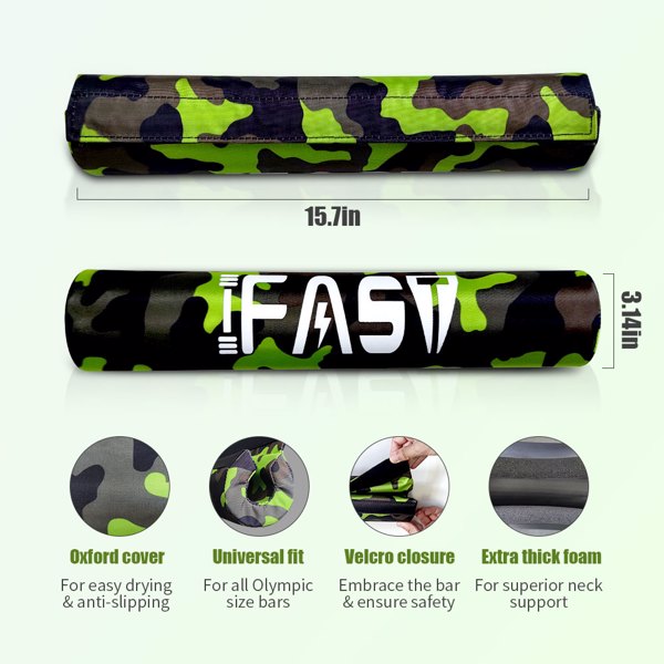 Barbell Squat Pad Neck Shoulder Support Protective Foam Pads Camo Oxford