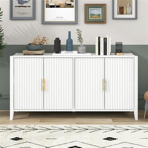 Accent Storage Cabinet Sideboard Wooden Cabinet with Metal Handles for Hallway, Entryway, Living Room