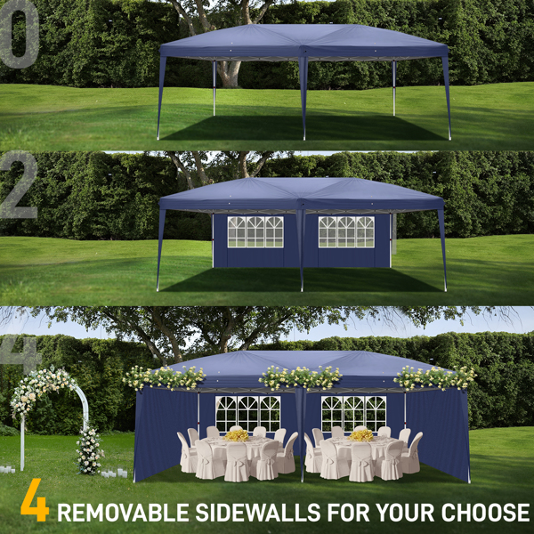 Lotto 3 x 6m Two Windows Practical Waterproof Folding Tent Blue