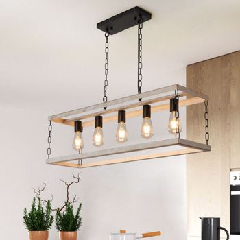 Filep 5 - Light Farmhouse Kitchen Island Pendant Light[No Bulb][Unable to ship on weekends, please place orders with caution]