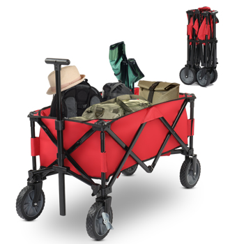 Collapsible Outdoor Wagon Red
