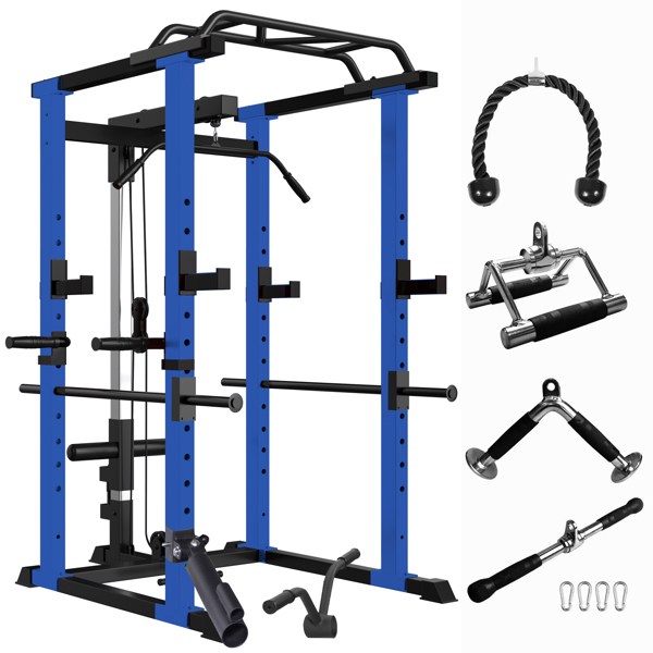 Home Gym sets Multi-functional Power Cage,Home Adjustable Pullup Squat Rack 1000Lbs Capacity Comprehensive Fitness Barbell Rack 4 sets Gym accessories