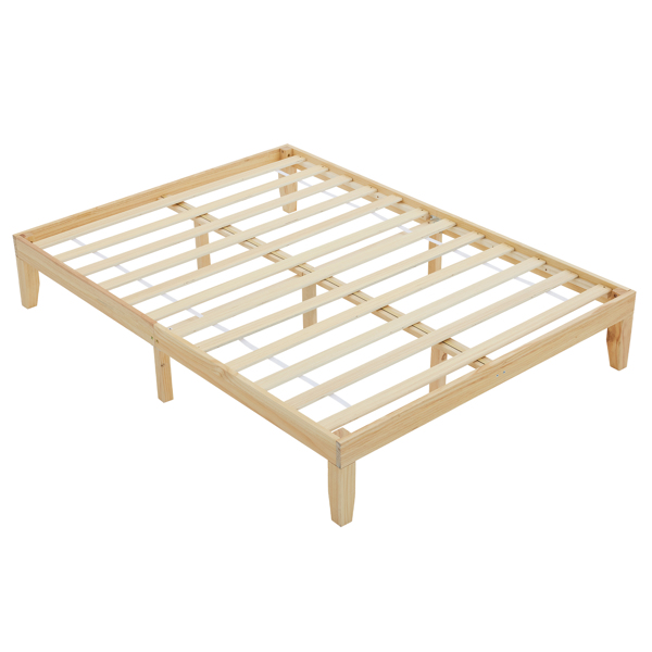 Basic bed frame solid wood color Queen 206*151*30.5cm wooden bed