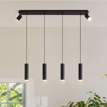 Angelina 6 - <b style=\\'color:red\\'>Light</b> Matte Black Kitchen Island Pendant[No Bulb][Unable to ship on weekends, please