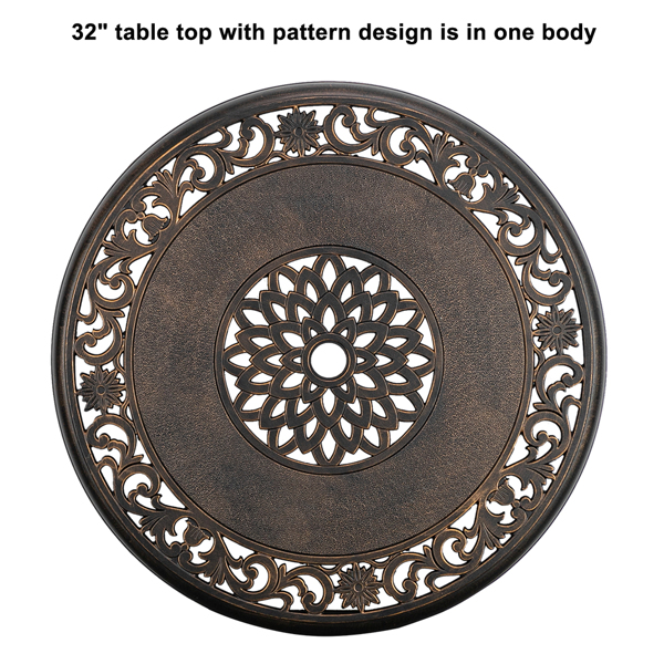 32*32*41" Outdoor Cast Aluminum Round Dining Table