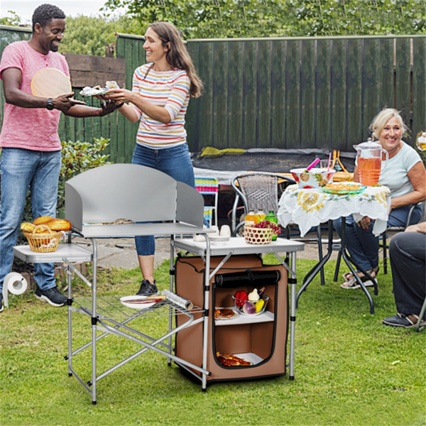 Foldable Camping Kitchen with Windscreen Bag