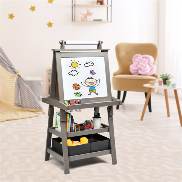  3-in-1 Double-Sided Storage Art Easel Gray