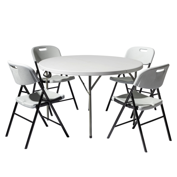 48inch Round Folding Table Outdoor Folding Utility Table White