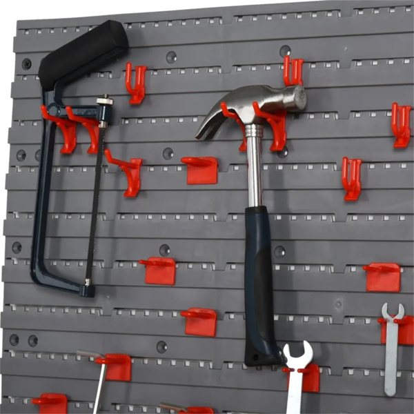 54 Piece Tool organizer with 50 Hooks ,Pegboard and Shelf Tool Organizer Wall Mounted DIY  Storage