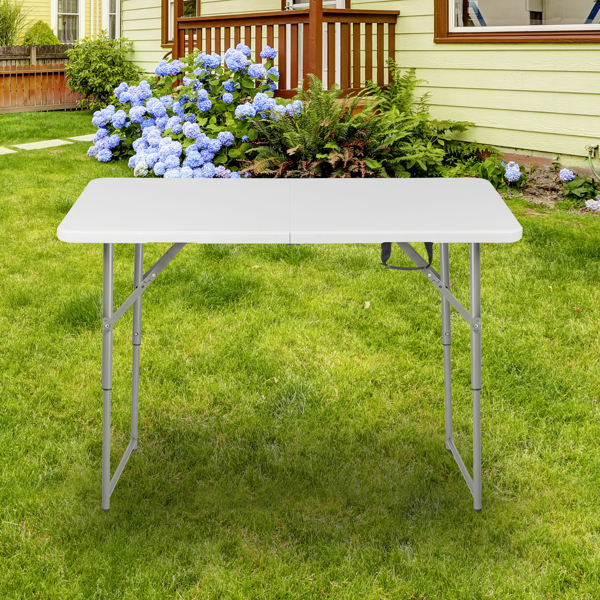 4ft Foldable Lift Patio Plastic Table White