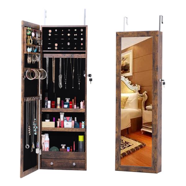 Fashion Simple Jewelry Storage Mirror Cabinet Can Be Hung On The Door Or Wall