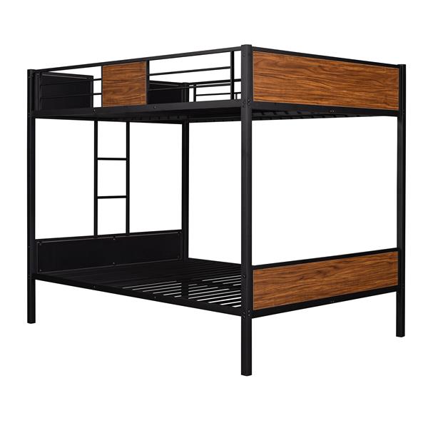 Full-over-full bunk bed modern style steel frame bunk bed with safety rail, built-in ladder for bedroom, dorm, boys, girls, adults(OLD SKU: MF190840AAD