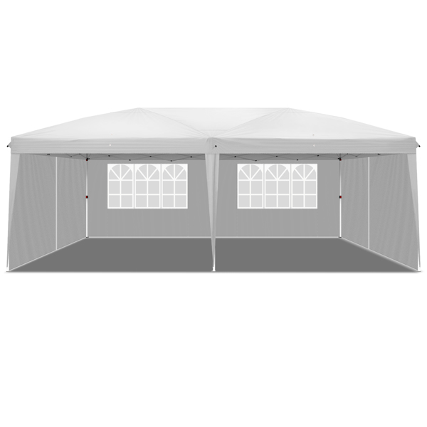 3 x 6m Four Windows Practical Waterproof Folding Tent White