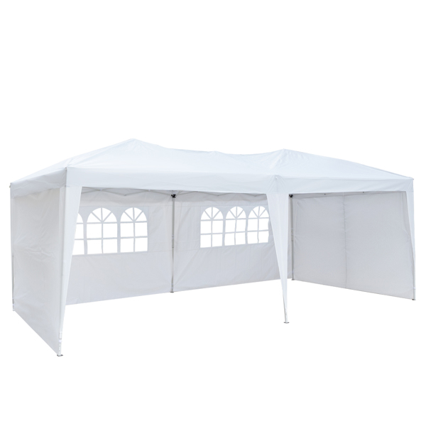 3 x 6m Two Windows Practical Waterproof Folding Tent White