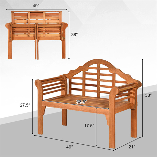 Wooden garden benches can be folded for garden patio furniture