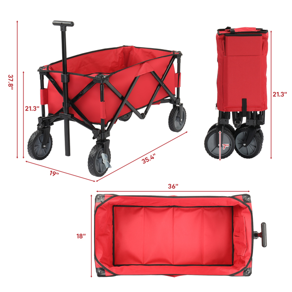 Collapsible Outdoor Wagon Red